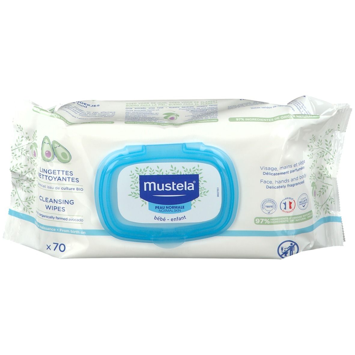 mustela® bébé Avocado-Reinigungstücher Normale Haut