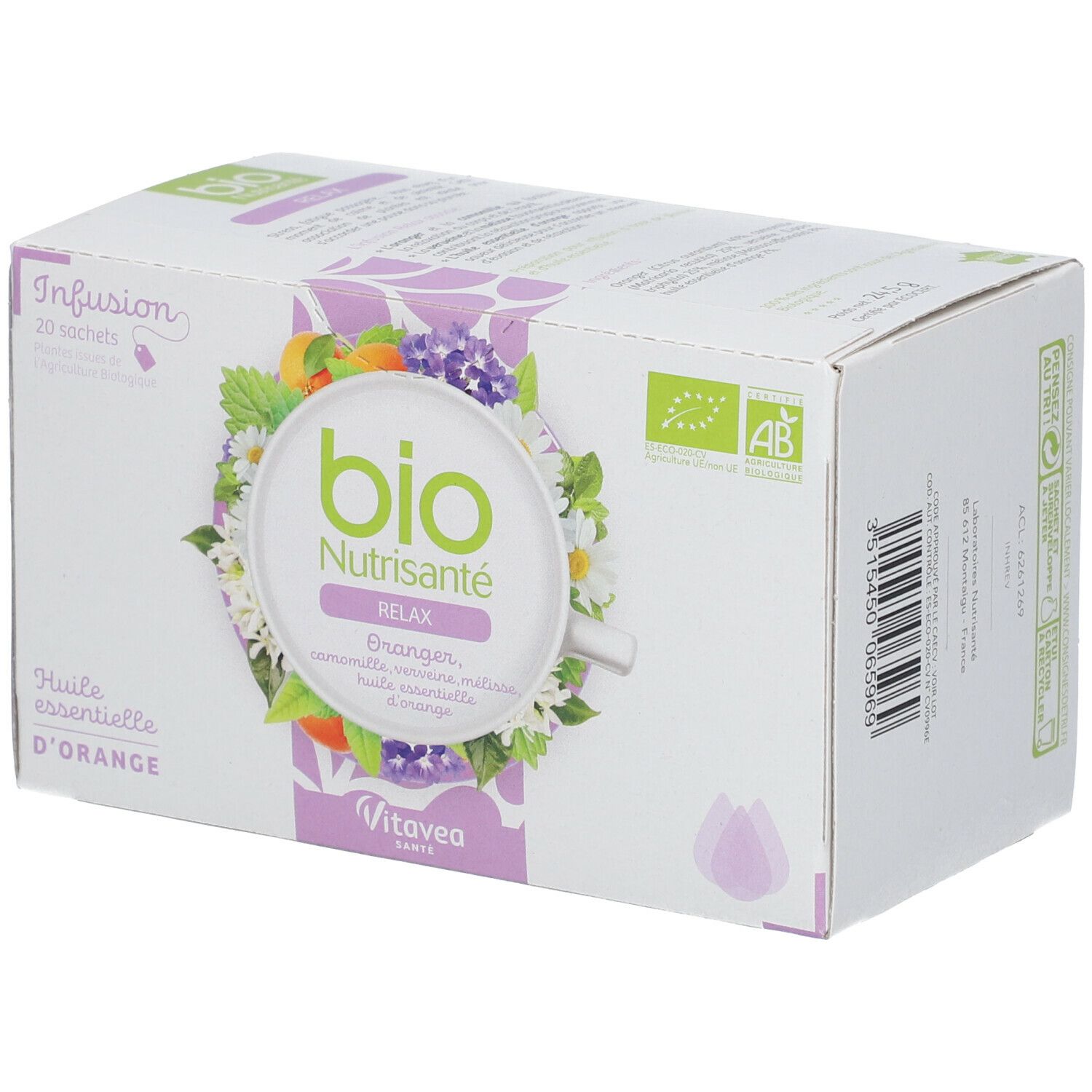 Nutrisanté Bio-Kräutertee Ätherisches Öl Relax