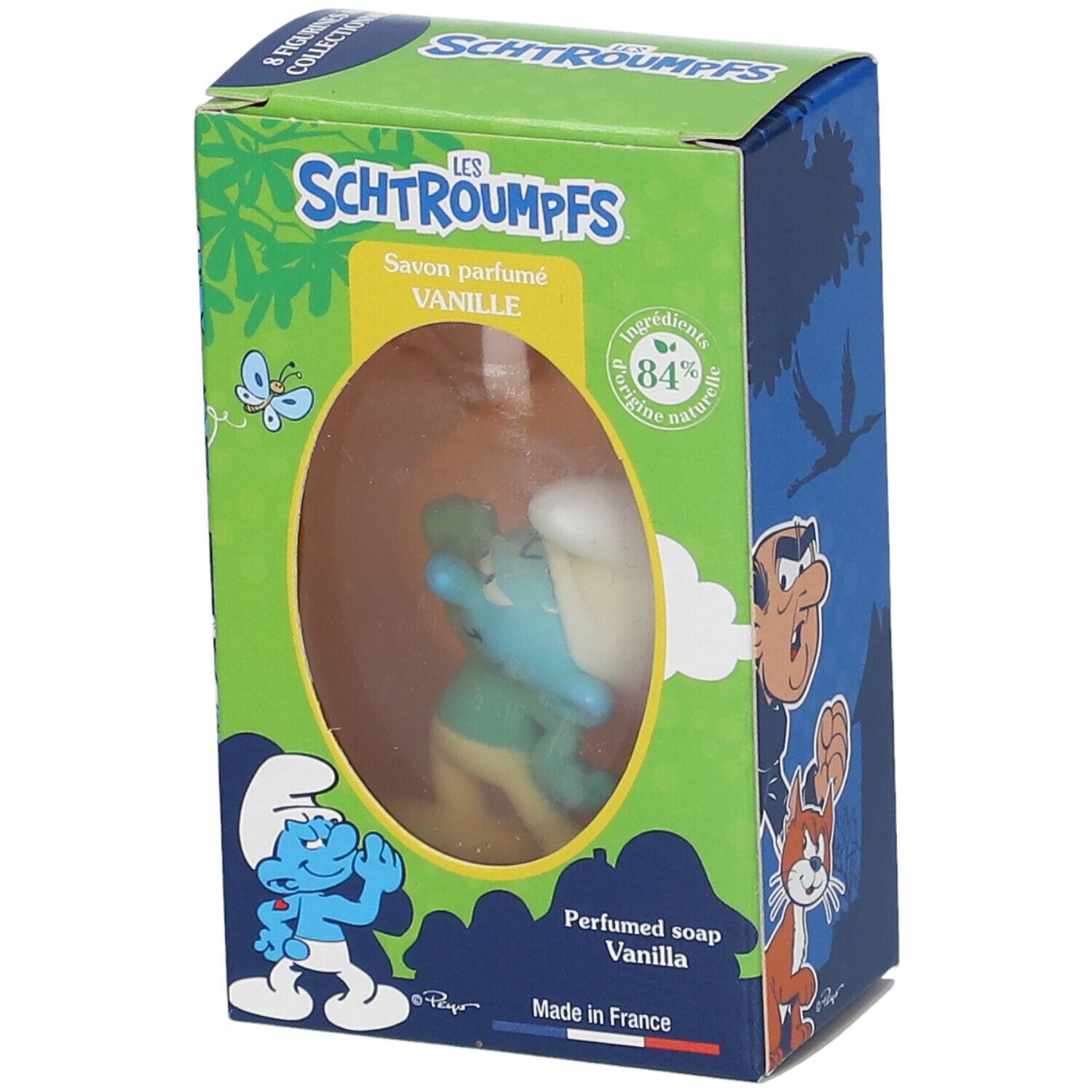 Le Comptoir du Bain Les Schtroumpfs Feste Seife mit Vanilleduft