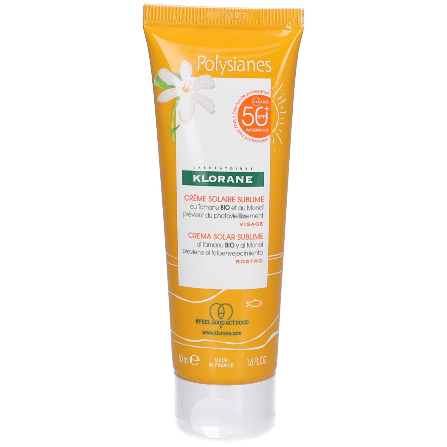KLORANE Sublime Sonnencreme mit BIO Tamanu und Monoi SPF50+ Gesicht