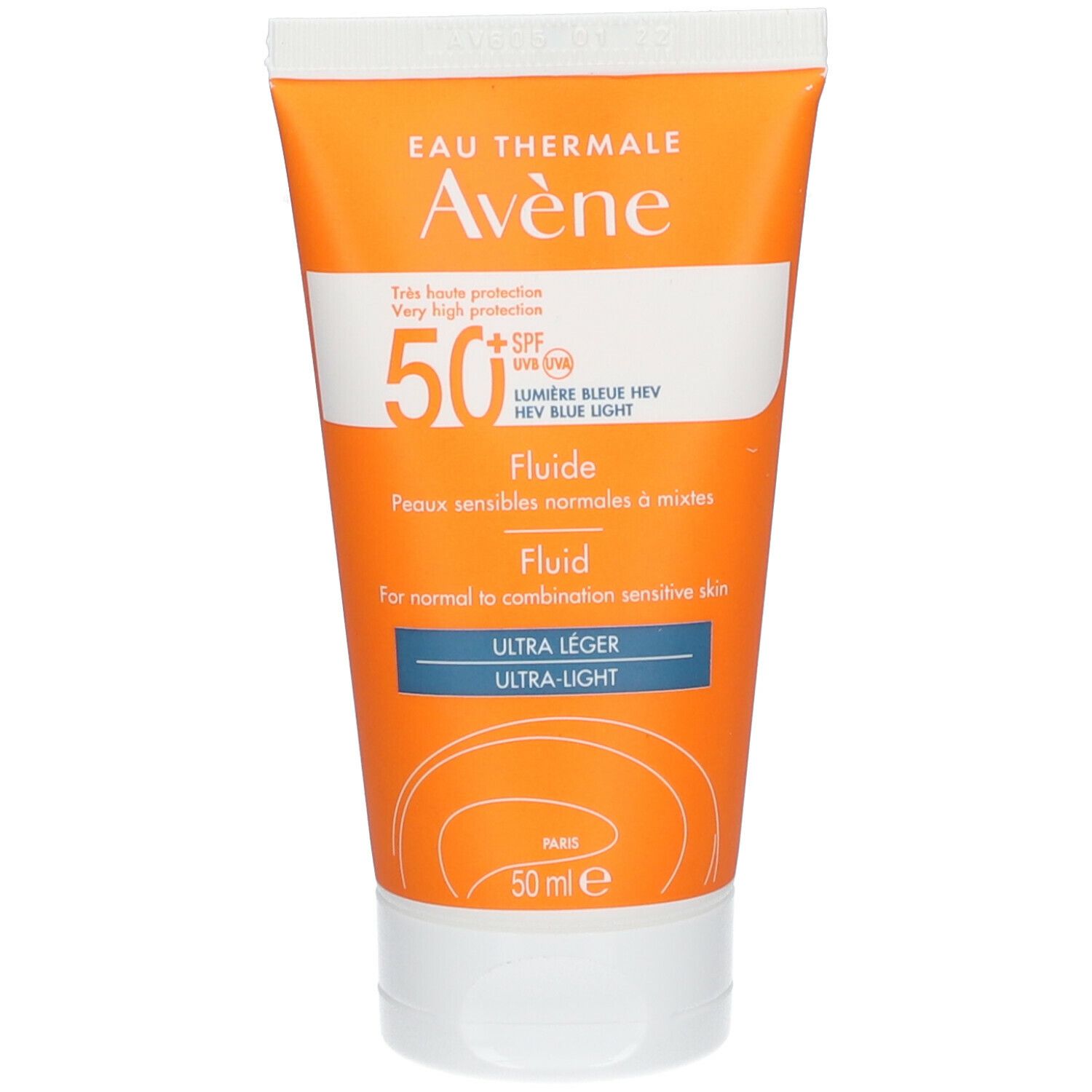 Avène Solaire Fluid SPF50+ UVB UVA Blaulicht HEV