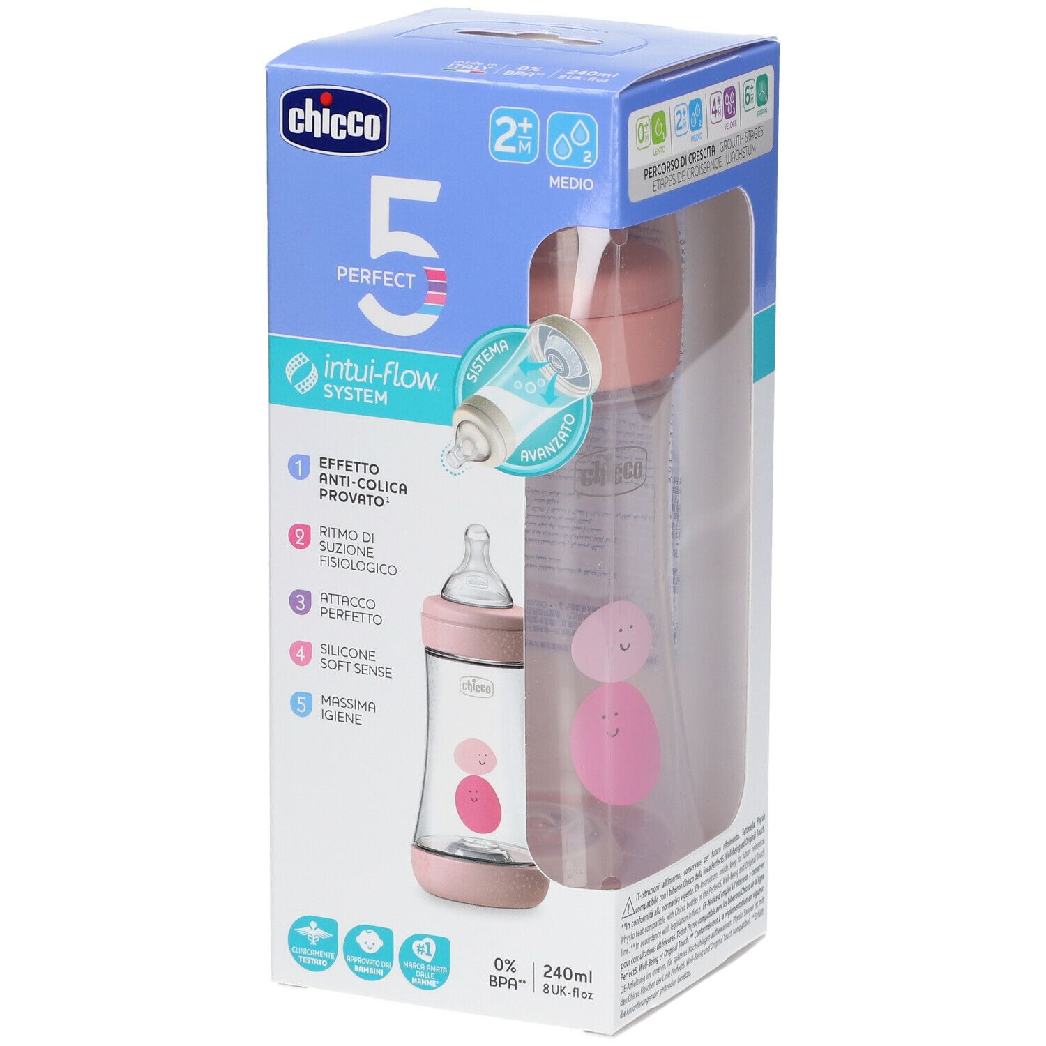 Image of Chicco PERFECT 5 Flasche 240 ml MEDIUM Flow