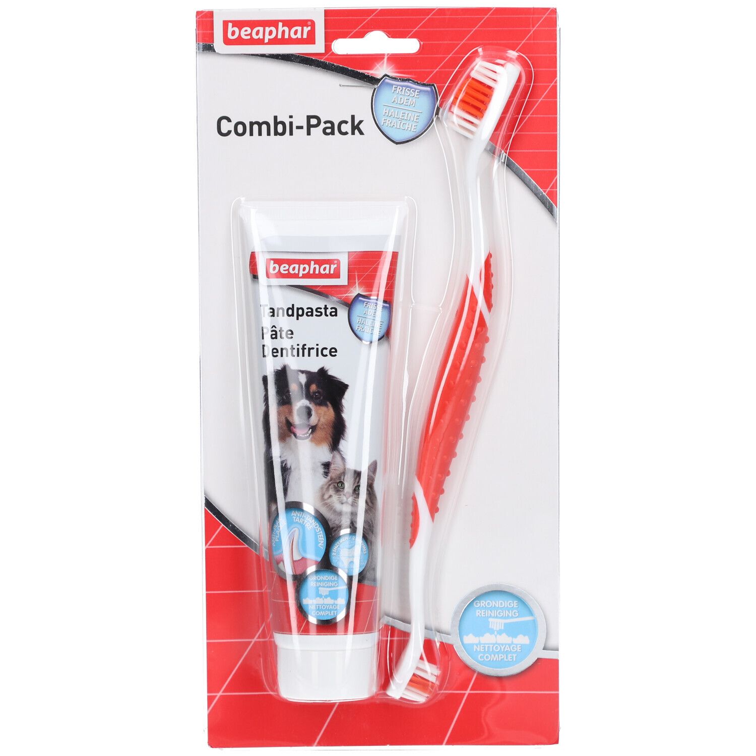 beaphar® Combi-Pack für Hund und Katze: Zahnpasta + Zahnbürste