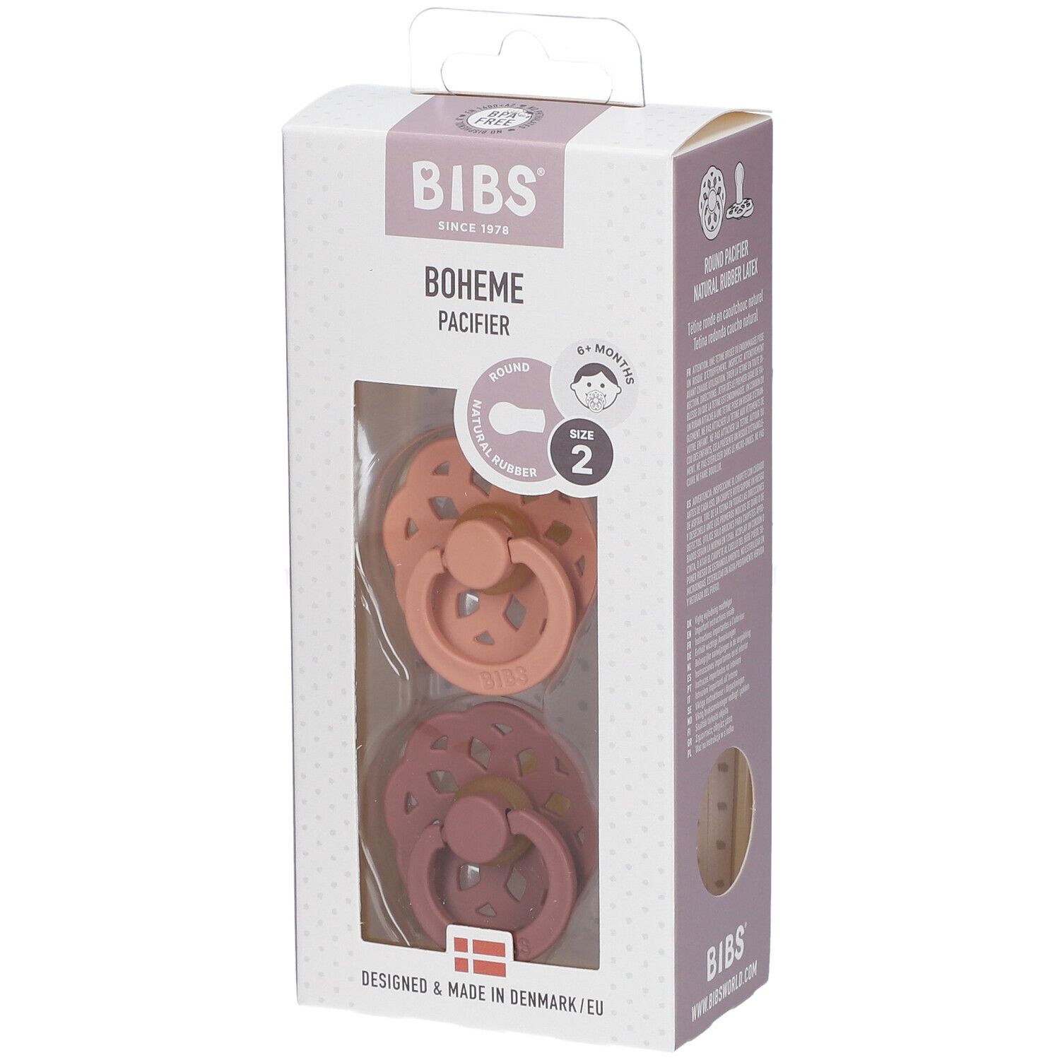 Bibs® Bibs Boheme Sauger Blume - Lila 6 - 18 Monate Größe 2