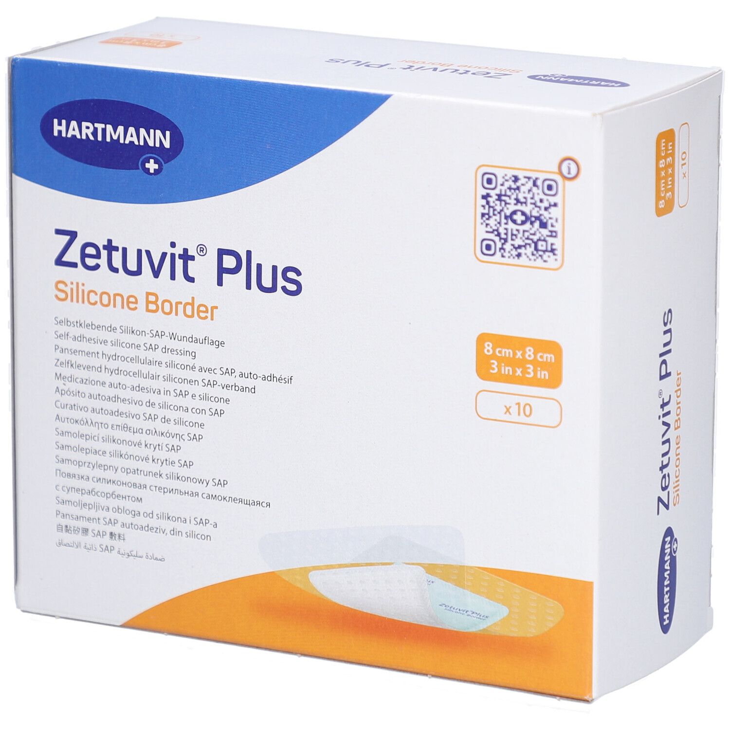 Hartmann Zetuvit® Plus Silicone Border – Hydrokolloid-Wundauflagen 8 x 8 cm