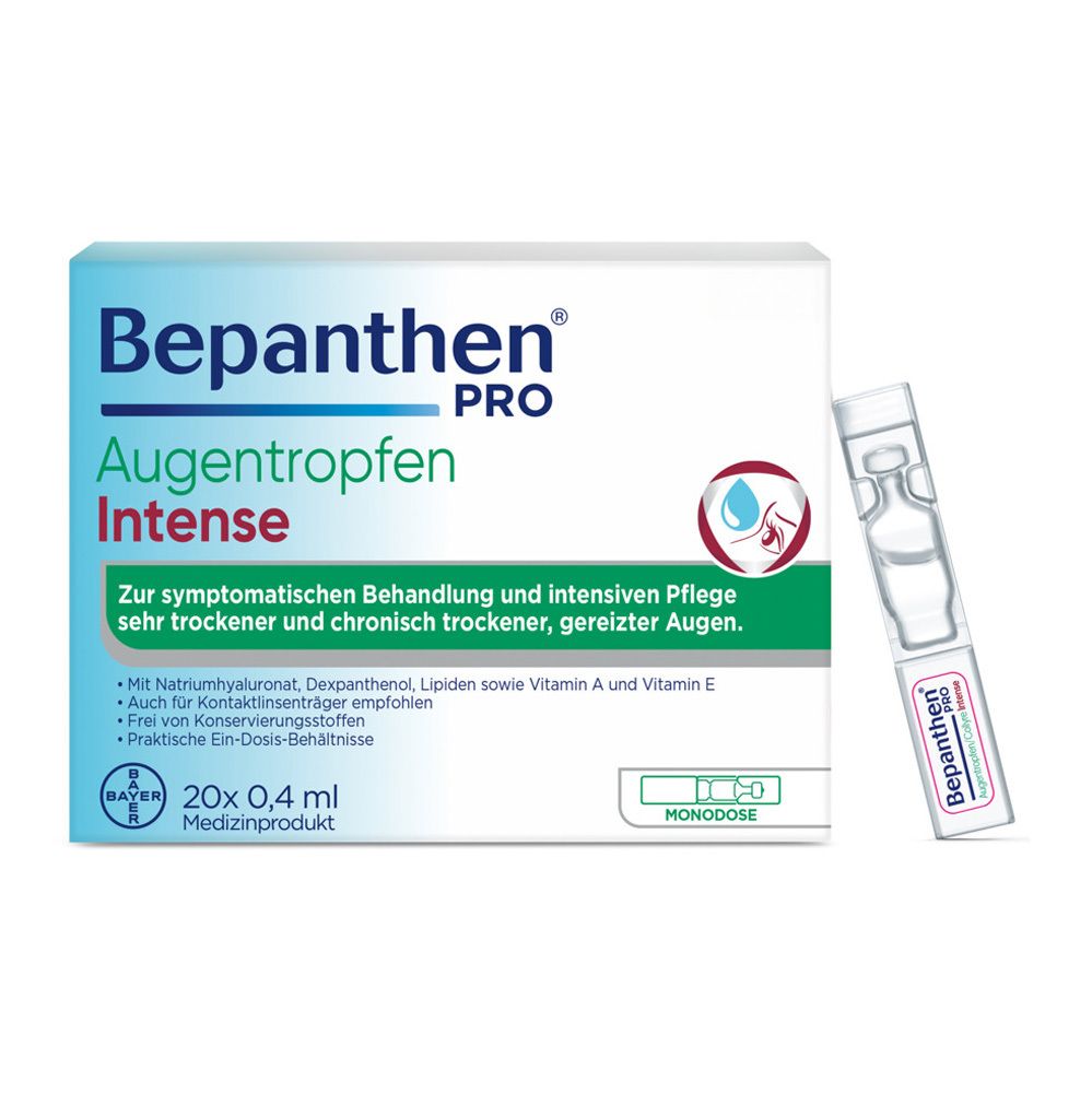 Bepanthen® Pro Augentropfen Intense Monodosen bei sehr trockenen Augen