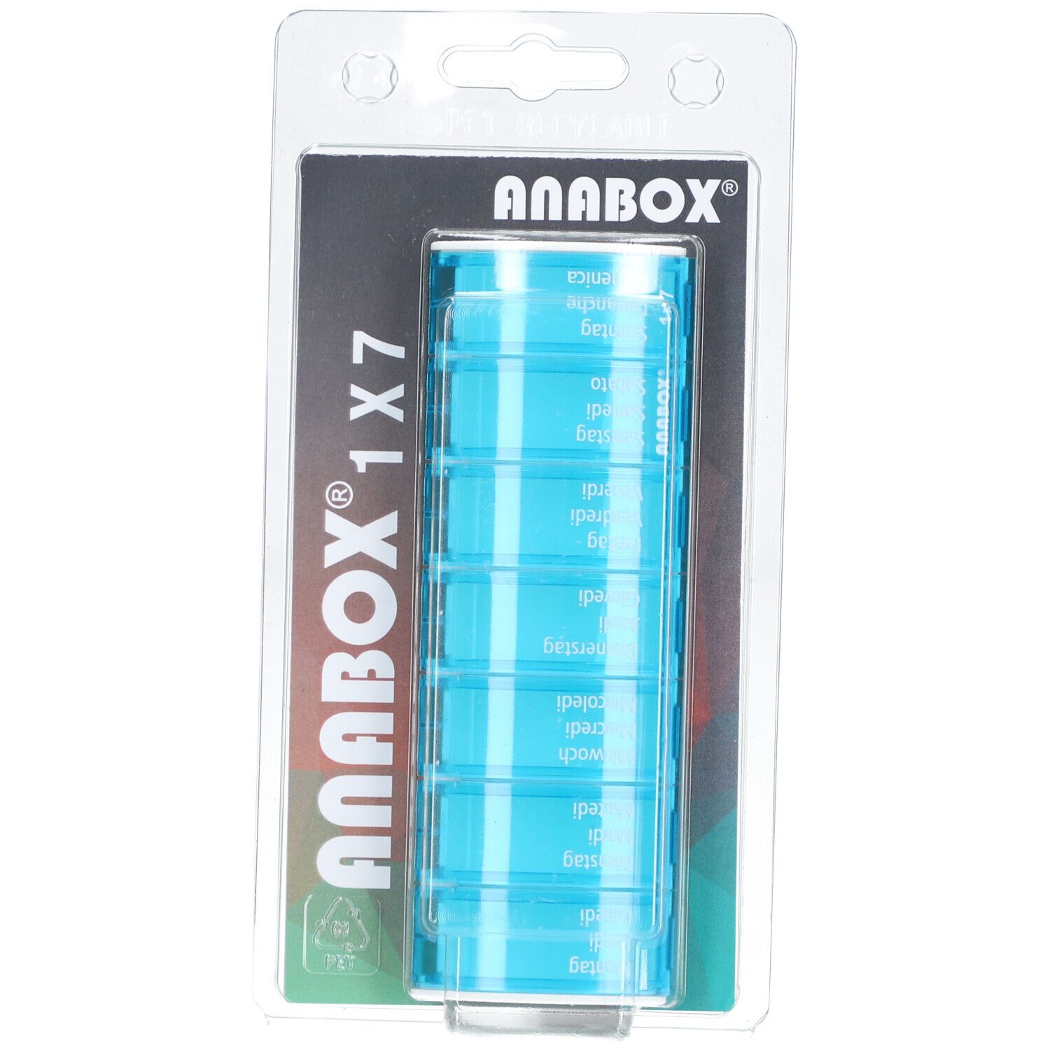 Anabox Distributeur de médicaments 1x7 Turquoise