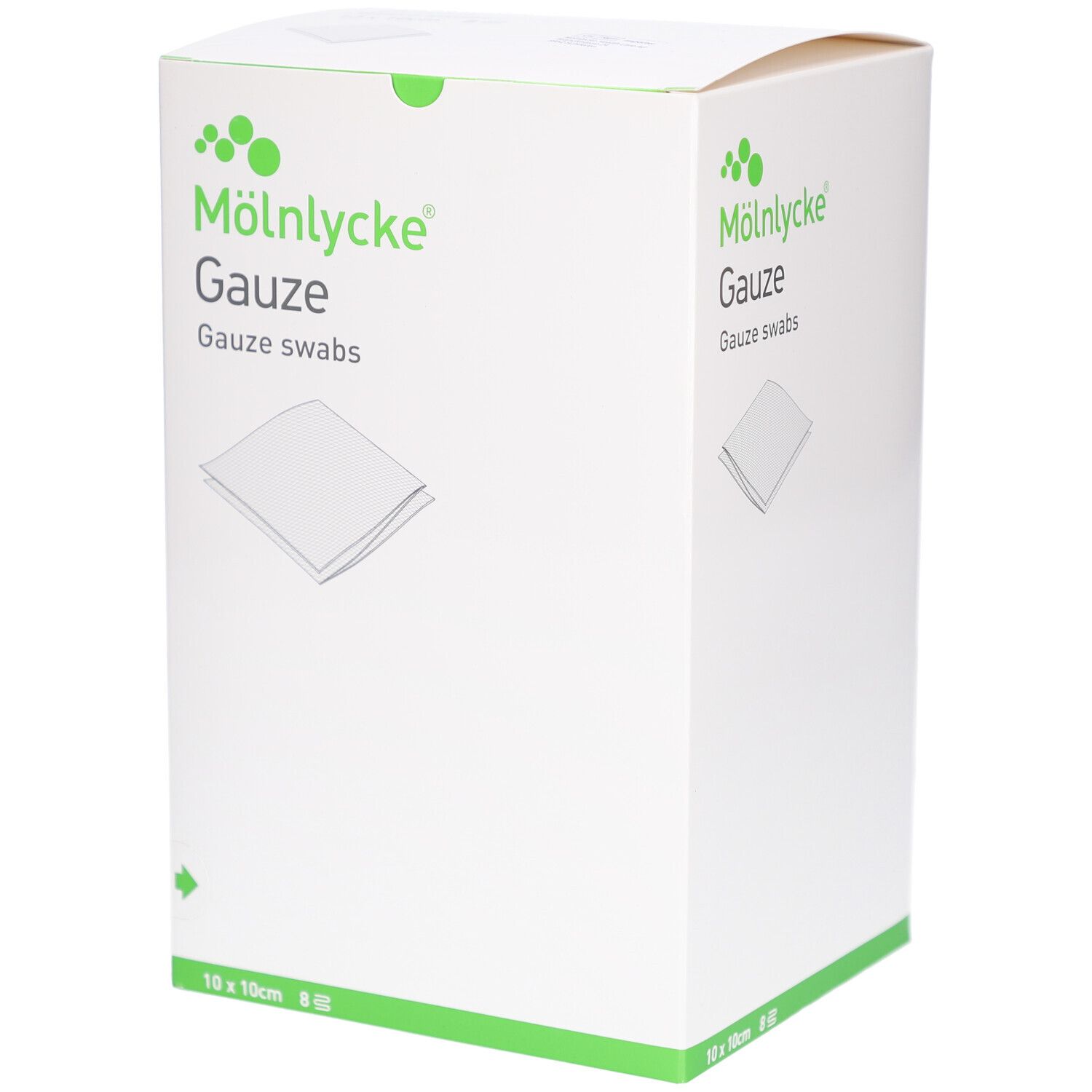 Mölnlycke Kompressen aus Gaze 10 x 10 cm, 8-fach gefaltet