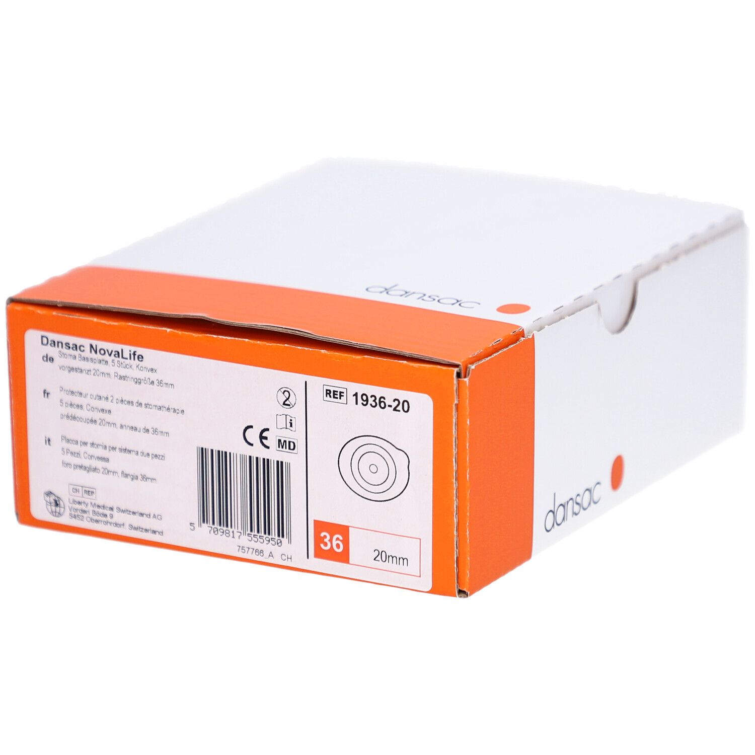 Dansac Novallife 2 Konvexe Grundplatte 20 mm