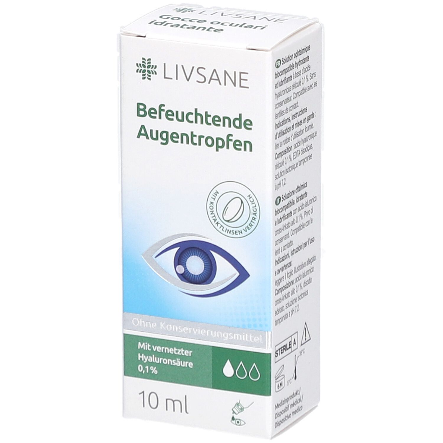 Livsane Feuchtigkeitsspendende Augentropfen 0,1 %