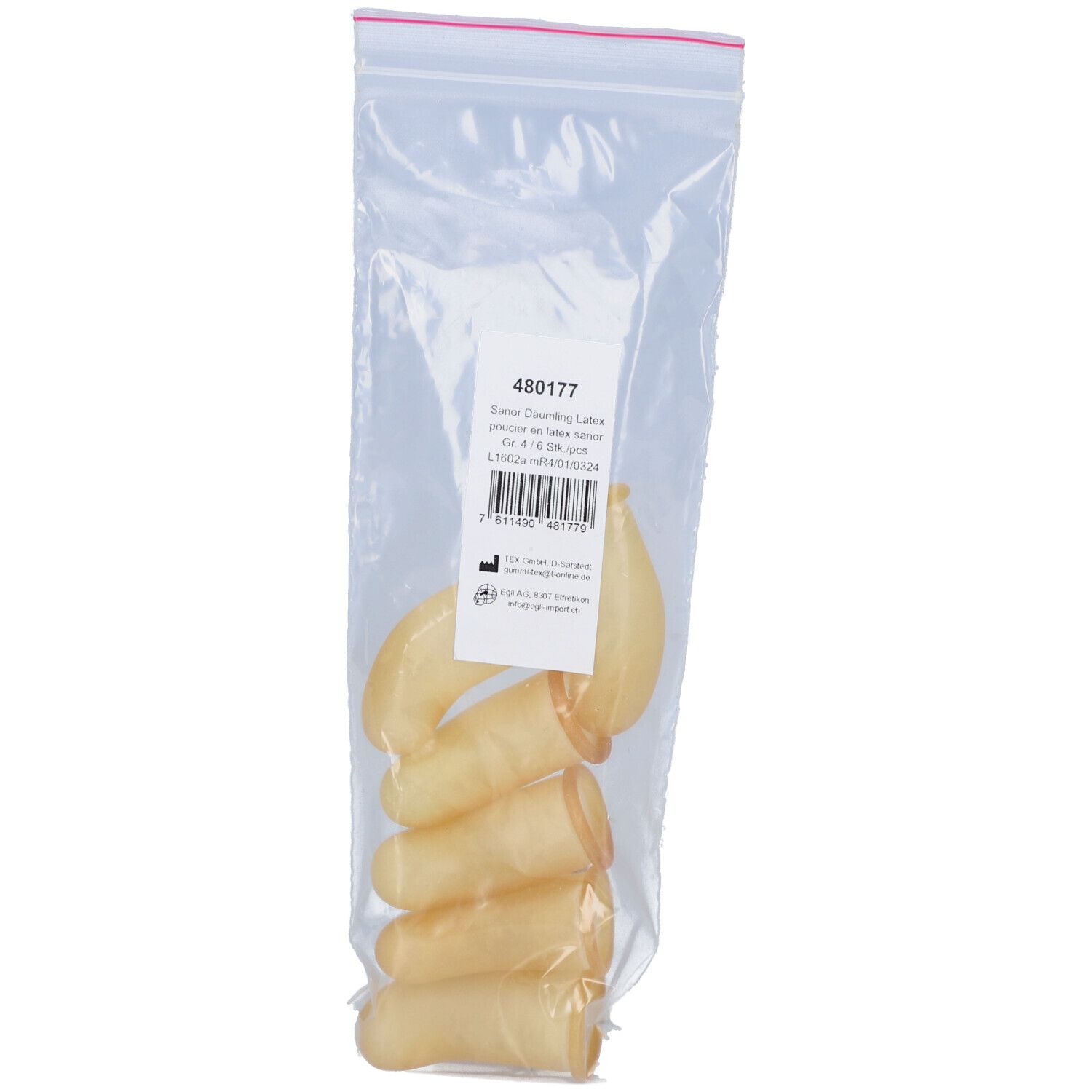 Sanor® Latex-Daumenfingerlinge Größe 4