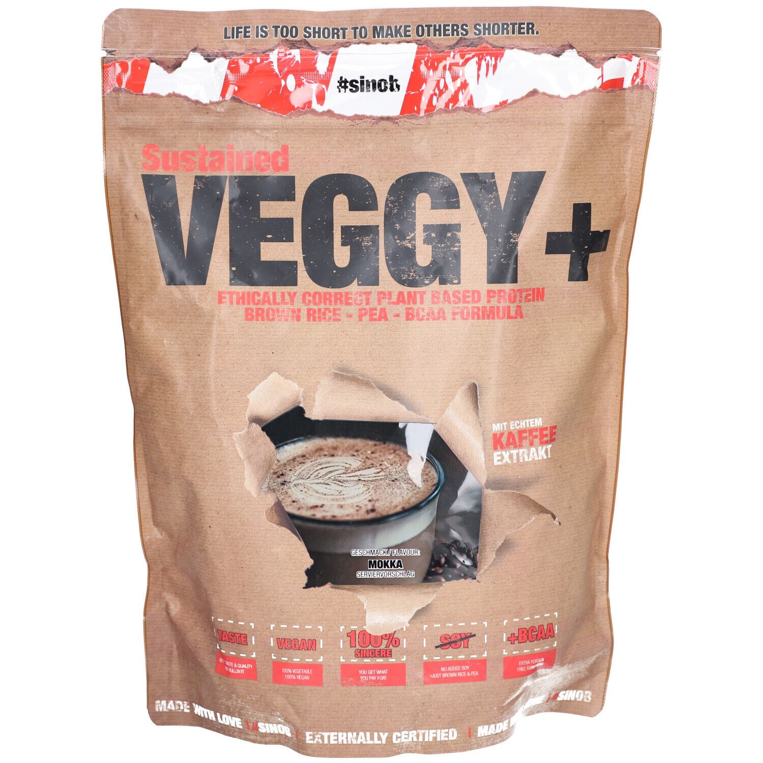 Sinob - Veggy+ Pflanzliche Proteine 900 g Moca Geschmack