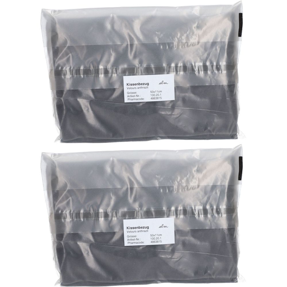Elsa Anatomischer Kopfkissenbezug 50 x 11 cm Velours Anthrazit