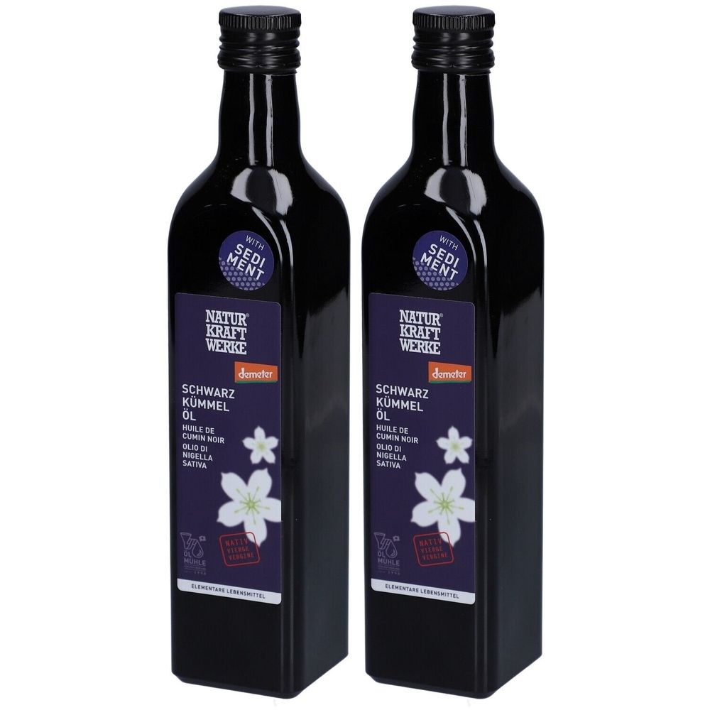 Naturkraftwerke Natives Schwarzkümmelöl mit Sediment Demeter