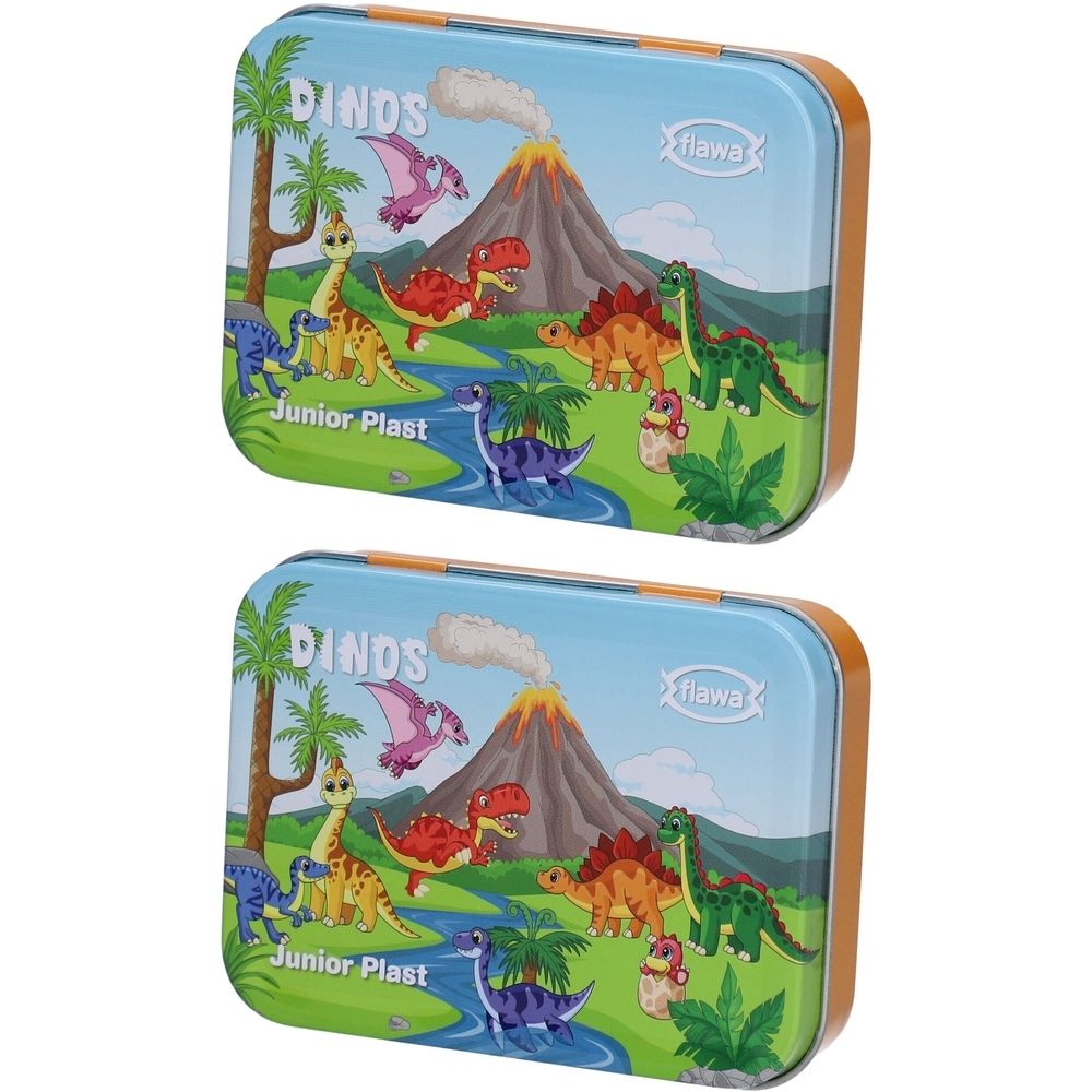 flawa® Junior Plast Kinderpflaster Metalldose Dinosaurier