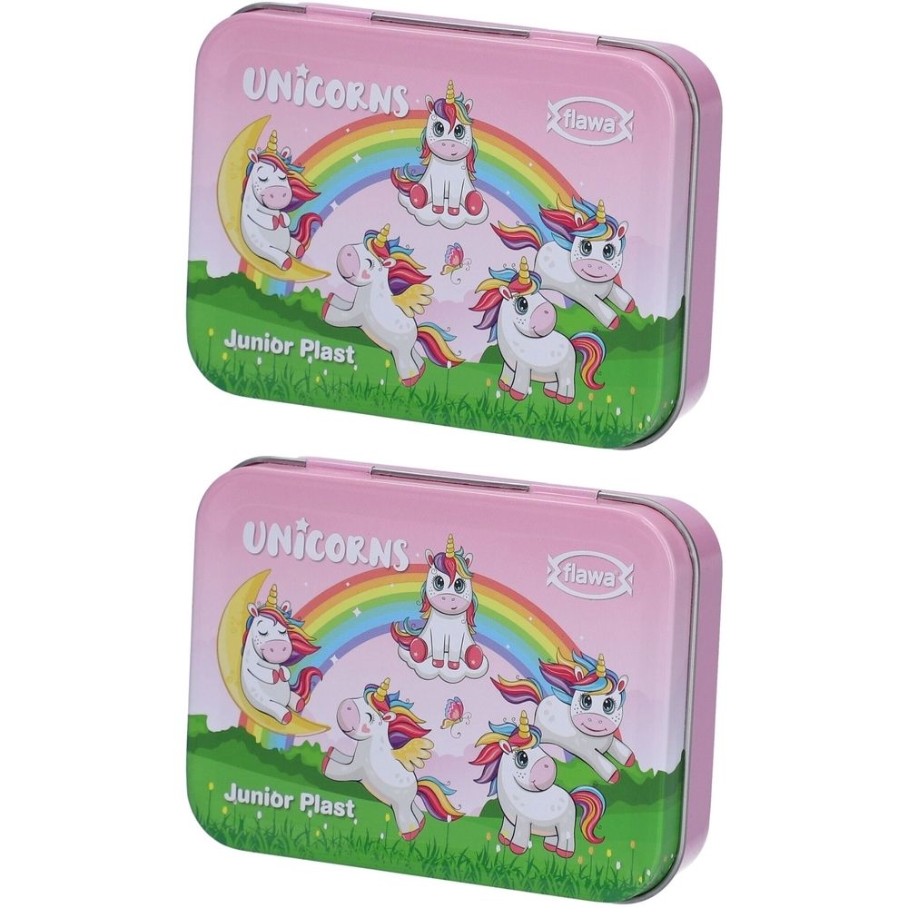 flawa® Junior Plast Kinderpflaster Metalldose Einhorn