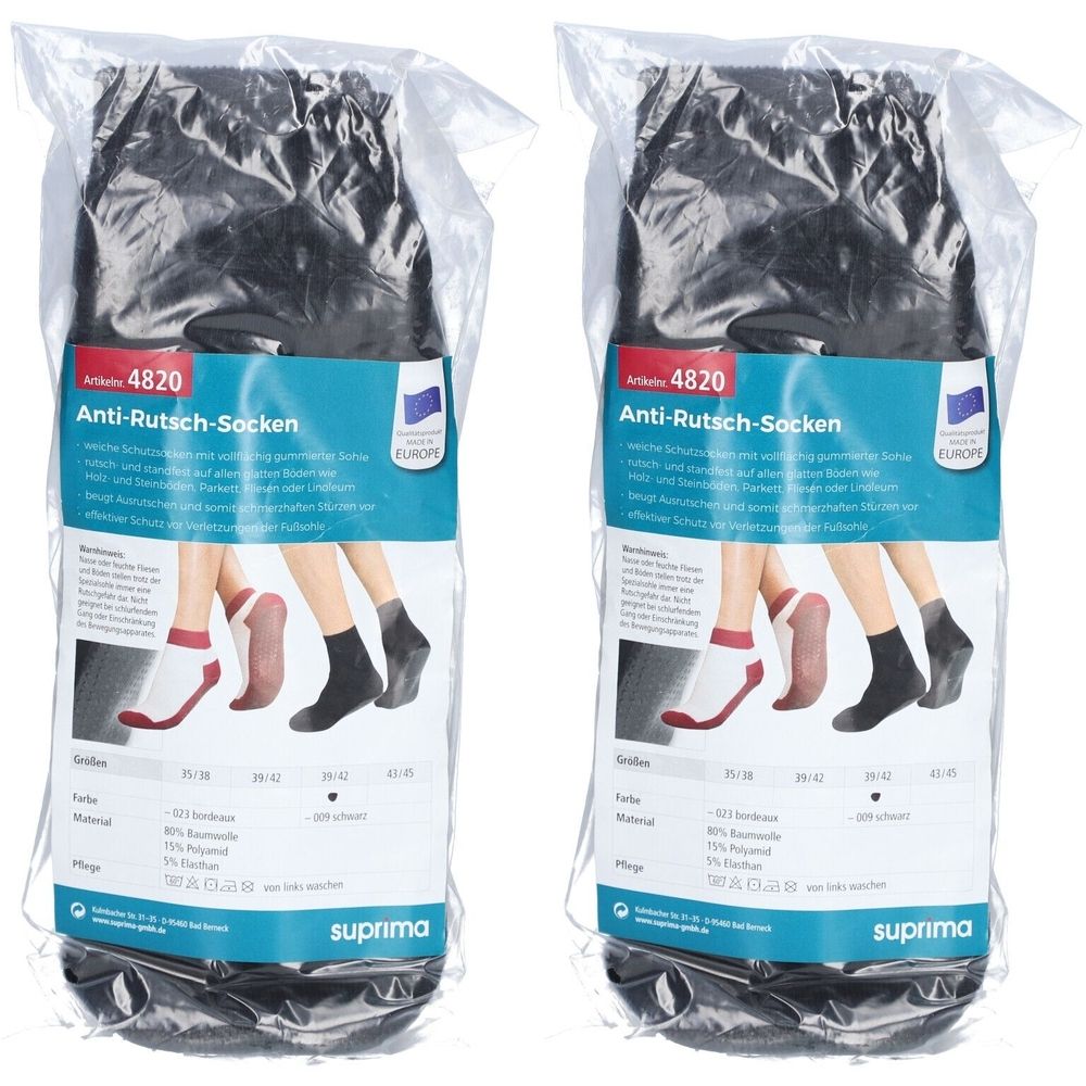 Suprima Anti-Rutsch-Socken 39/42 schwarz