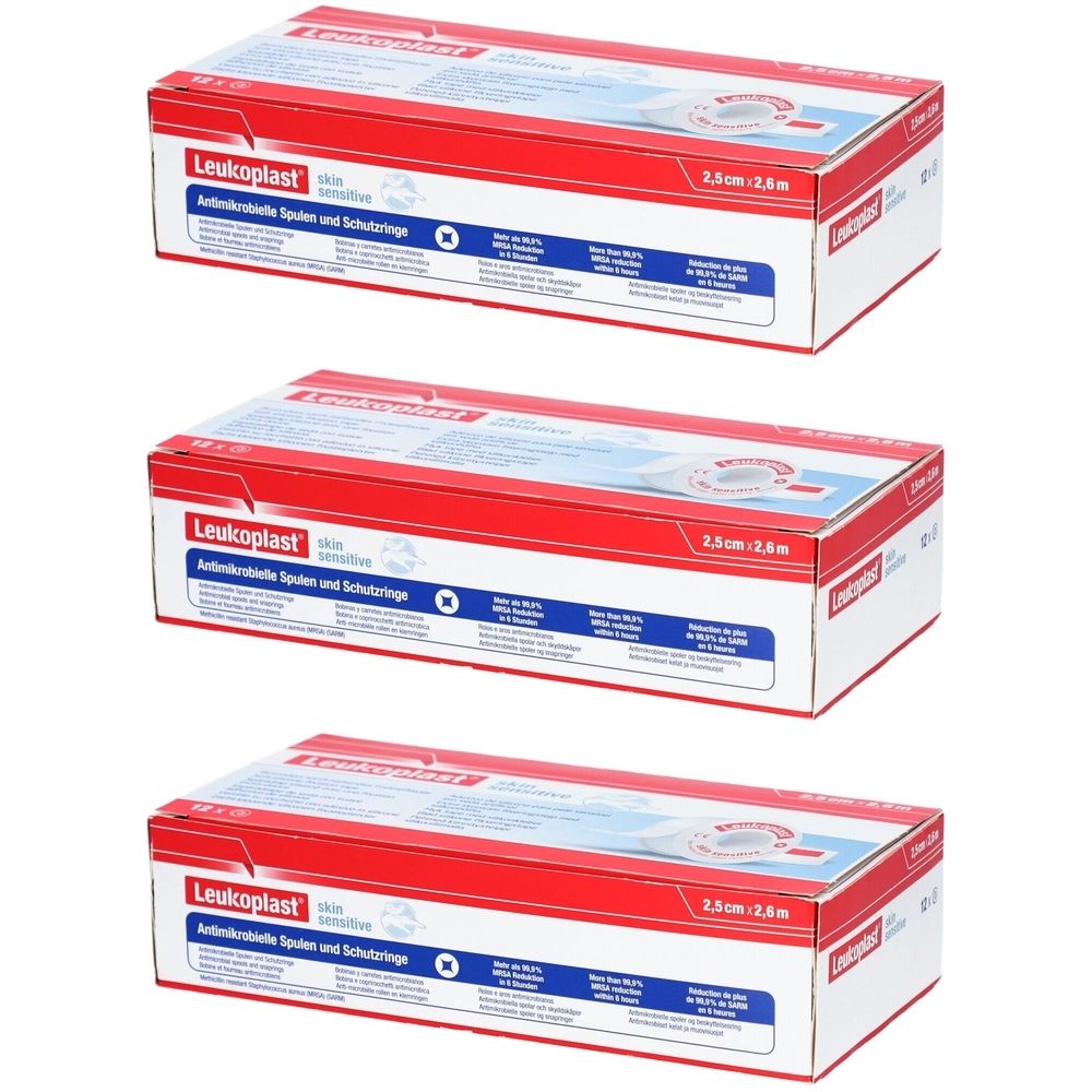 Leukoplast® Skin Sensitive Silicone - Silikonisiertes Pflaster mit extra sanfter Fixierung - 2,5 cm x 2,6 m