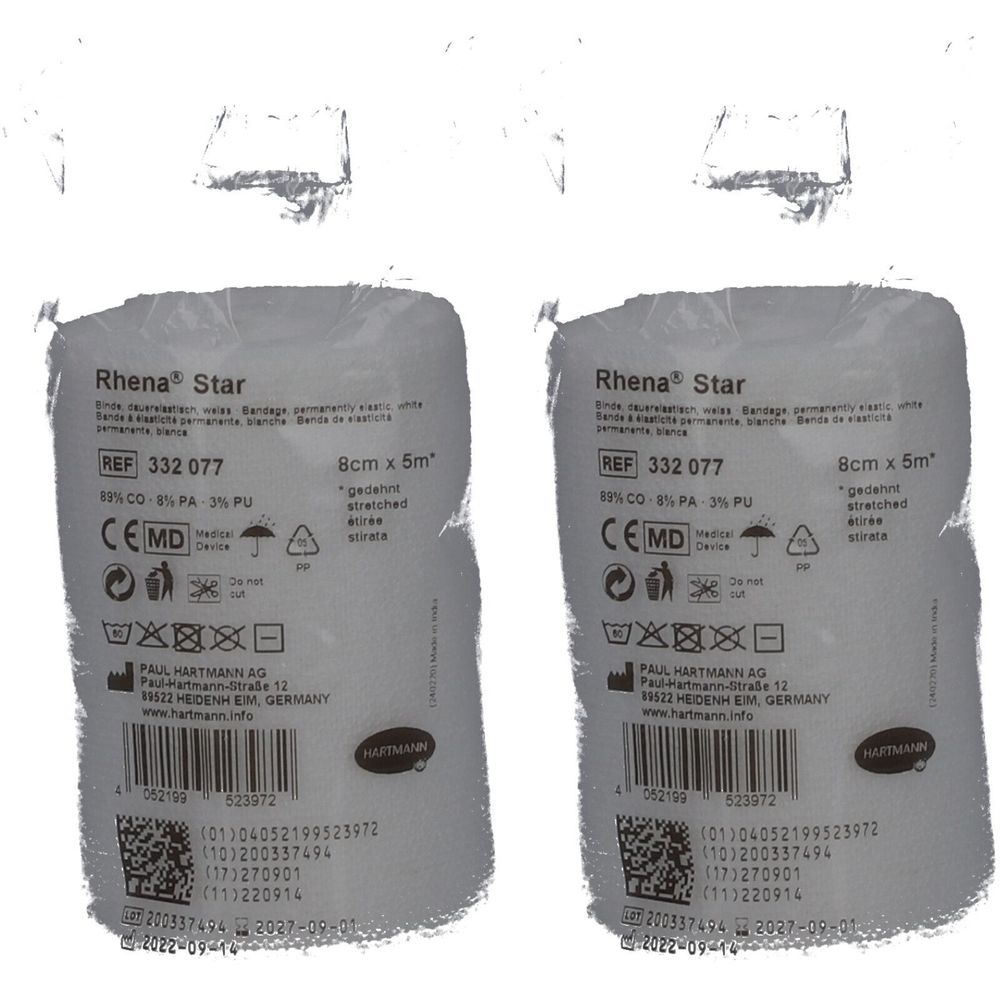 Hartmann Rhena® Star dauerelastische Binden 8 cm x 5 m Cellophan