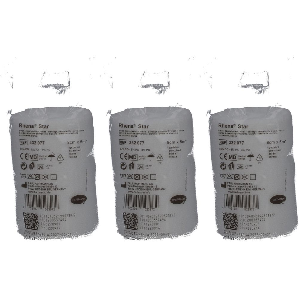 Hartmann Rhena® Star dauerelastische Binden 8 cm x 5 m Cellophan