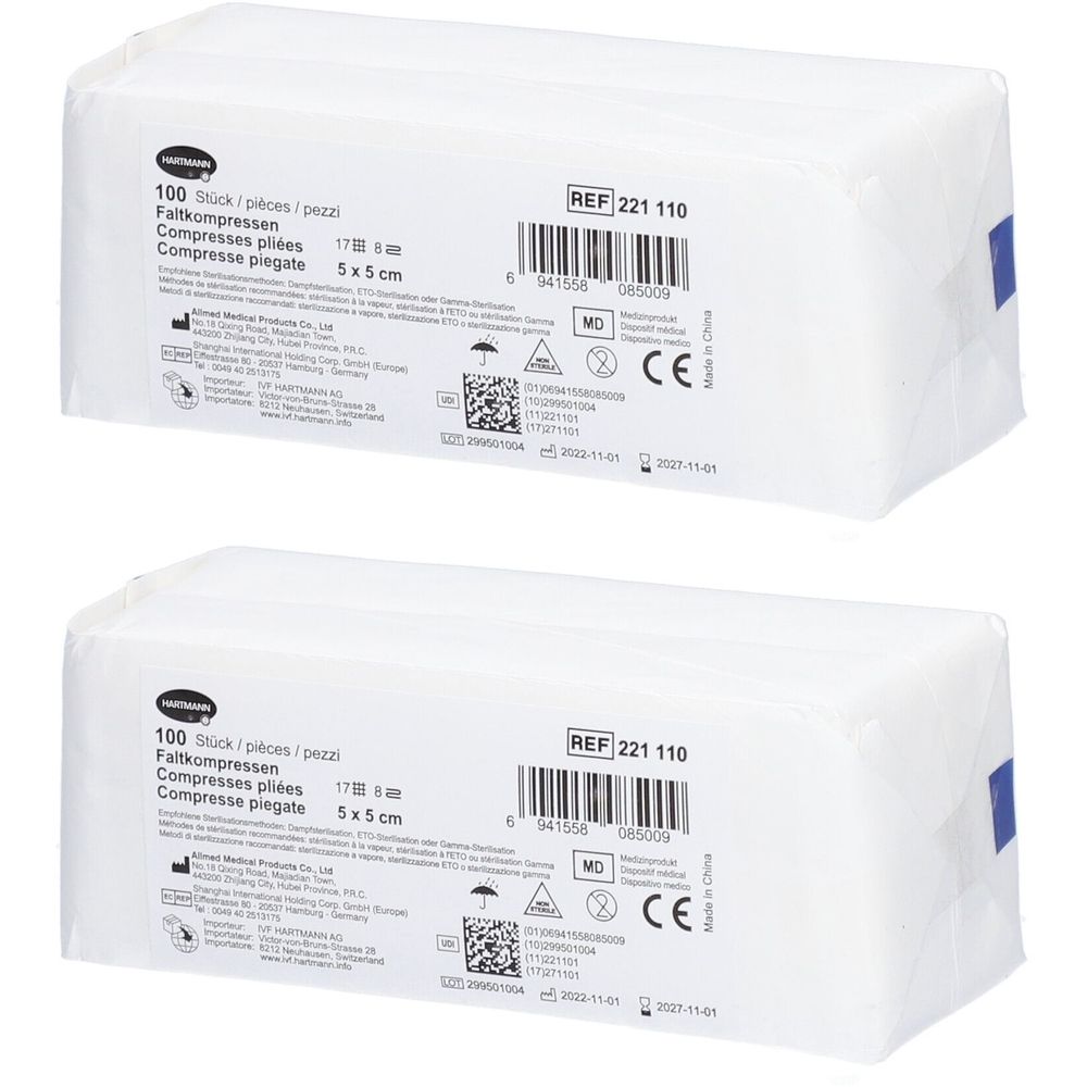 Hartmann Kompressen gefaltet 5 x 5 cm