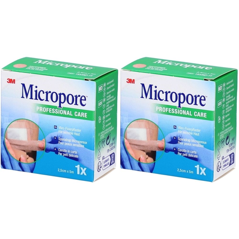 3M Micropore™ Mikroporöses Pflaster für empfindliche Haut 2,5 cm x 5 m