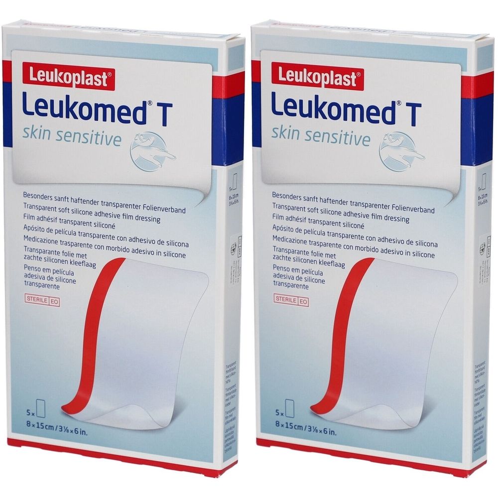 Leukoplast® Leukomed® T skin sensitive - Transparente, silikonisierte Klebefolie 8 x 15 cm