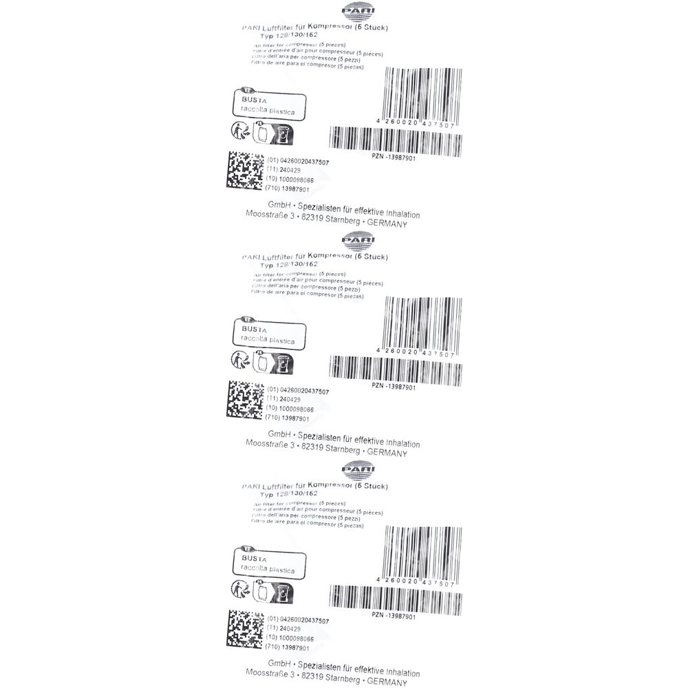 Pari Lufteinlassfilter für Kompressor Typ 128/130/152