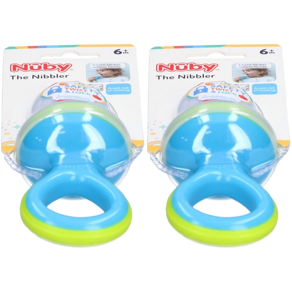 Nûby Lebensmittelsauger mit Kappe aqua