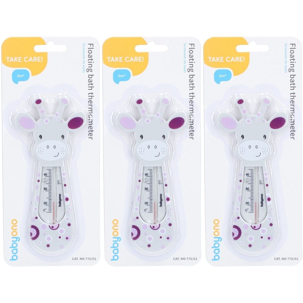 babyono® Badethermometer schwimmend – Giraffen-Design, für Neugeborene