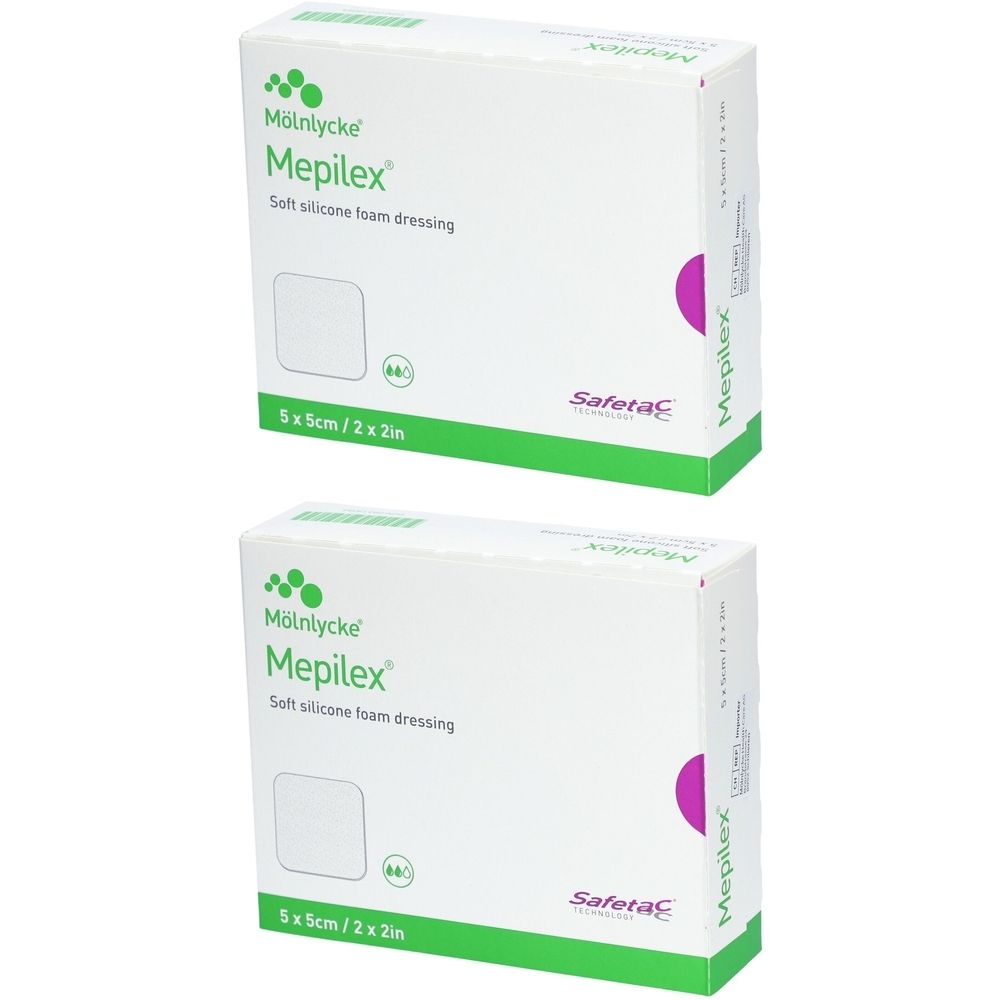 Mölnlycke® Mepilex® Transfer Safetac - Drainierender Schaumstoffverband 5 x 5 cm