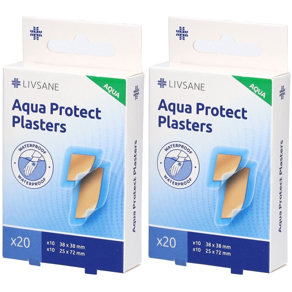 Livsane Aqua Protect Pflaster 2 Größen: 38 x 38 mm & 25 x 72 mm
