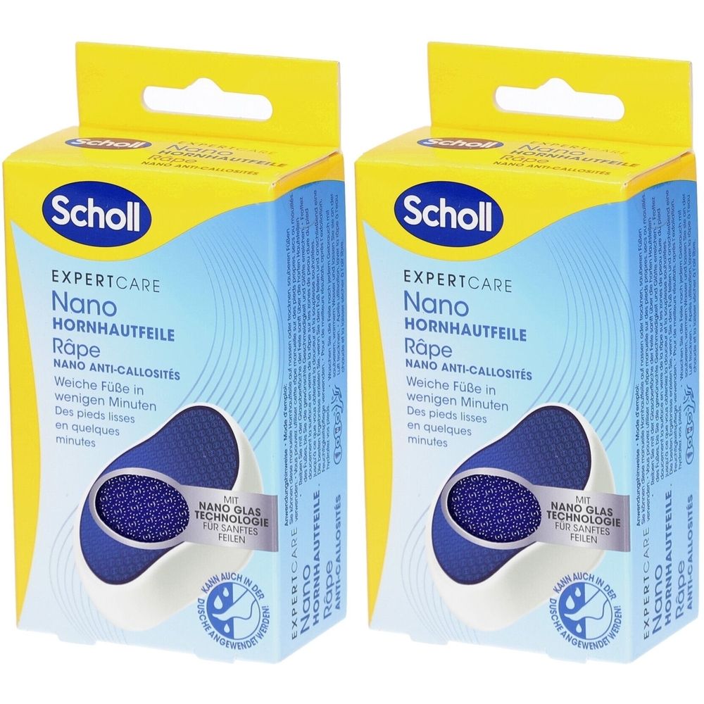 Scholl® ExpertCare Fußfeile – Nano-Glas Harthautentferner für glatte Füße