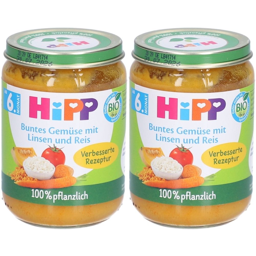 HiPP - Buntes Bio-Gemüse mit Linsen und Reis ab 6 Monaten
