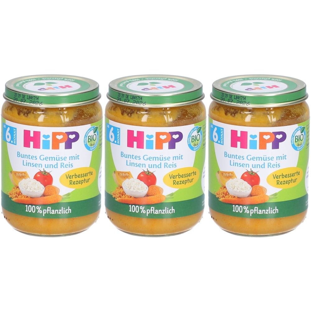 HiPP - Buntes Bio-Gemüse mit Linsen und Reis ab 6 Monaten