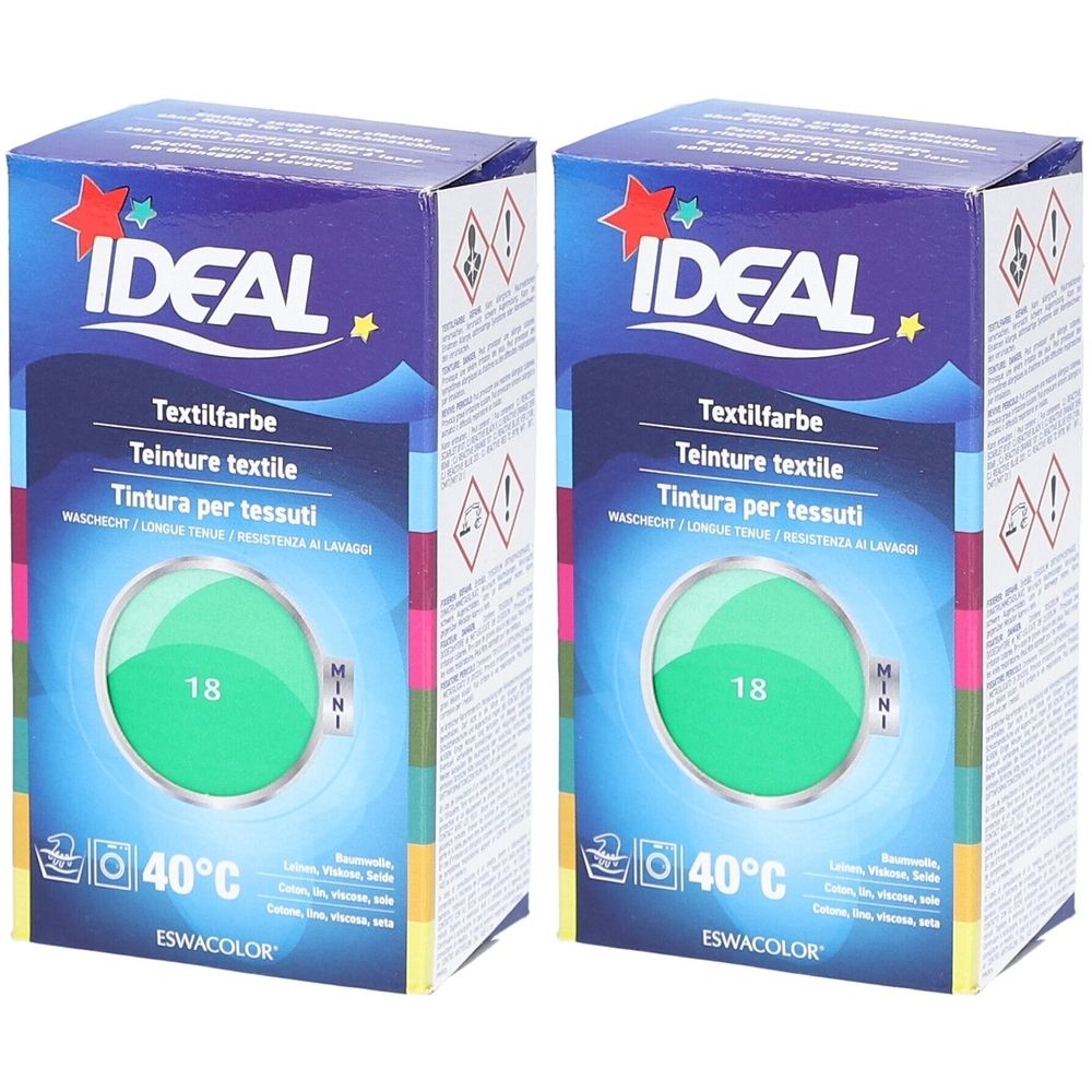 Ideal® Textilfarbe Mini Baumwolle No18 Minze – Maschinenfarbe für 1 Anwendung