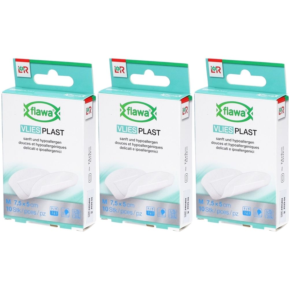 flawa® Vlies Plast Weiches, hypoallergenes Pflaster 7,5 x 5 cm