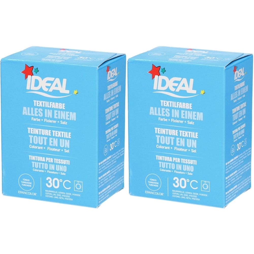 Ideal® Textilfarbe Alles in Einem Türkis für Baumwolle, Leinen & Viskose