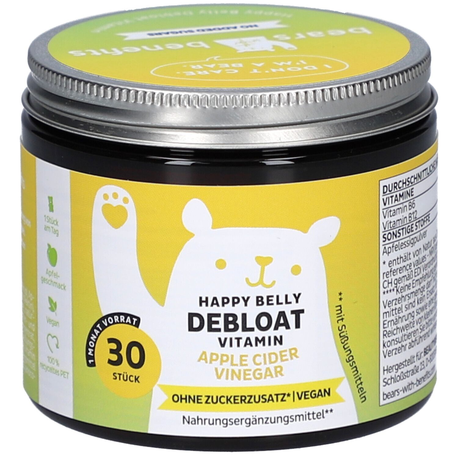 Bears With Benefits Happy Belly Debloat – Apfelessig Gummibärchen 30 Stück