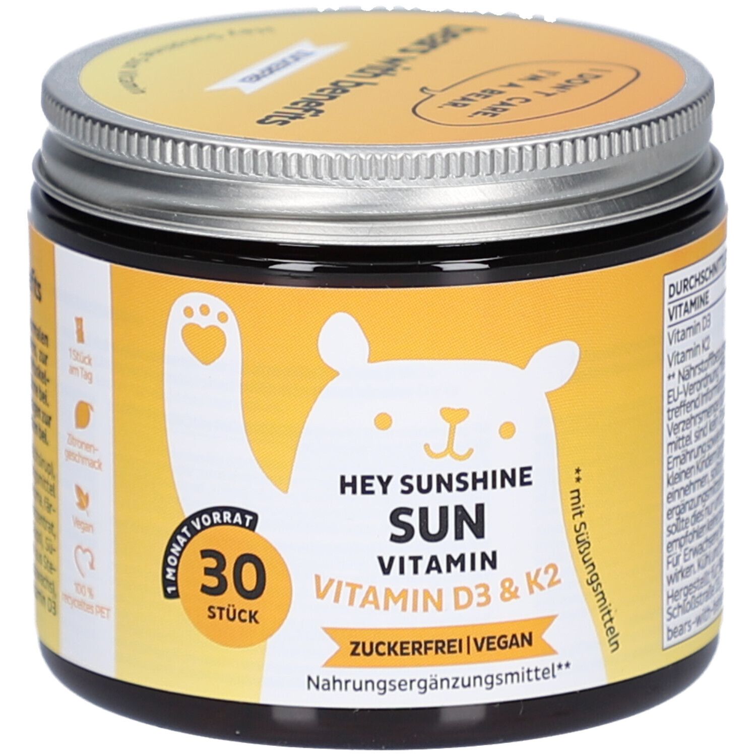 Bears With Benefits Hey Sunshine – Vitamin D3 Gummibärchen 60 Stück