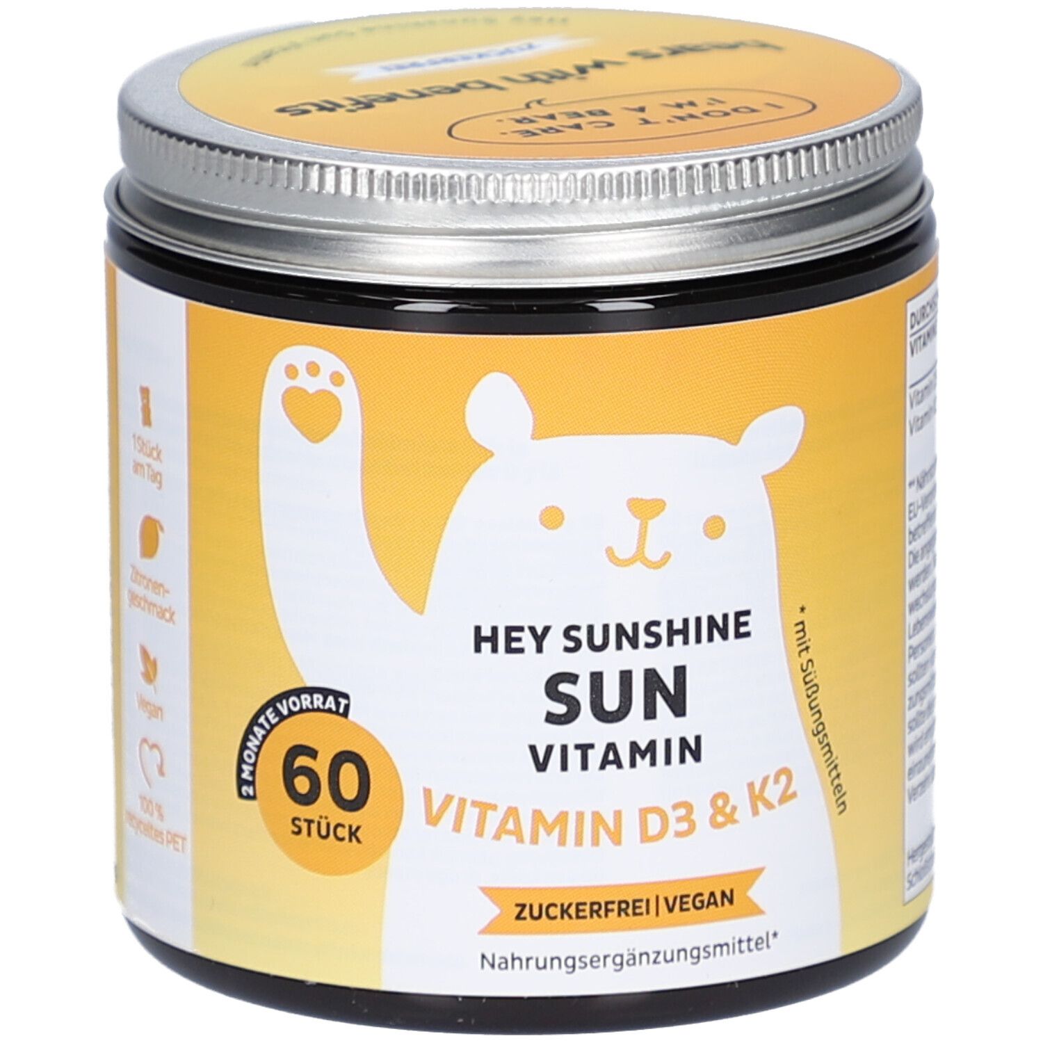 Bears With Benefits Hey Sunshine – Vitamin D3 Gummibärchen 60 Stück