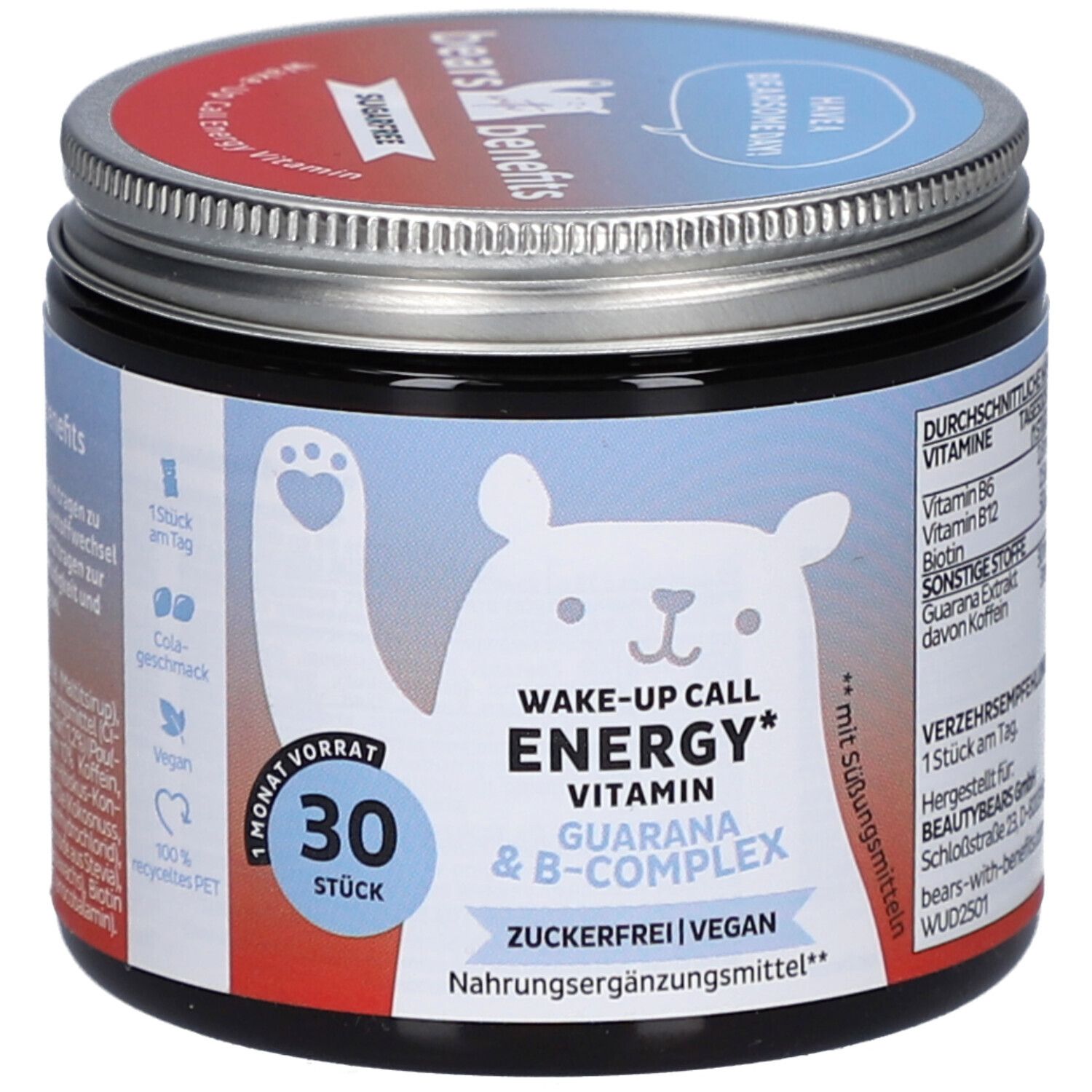 Bears With Benefits® Wake up Call Energie & Konzentration – 30 vegane Gummies