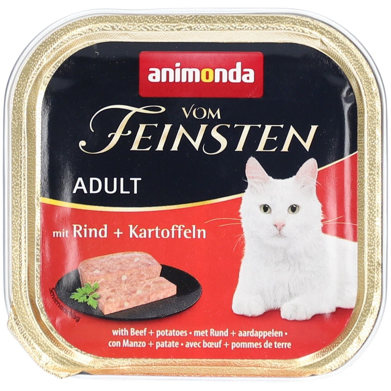 Animonda Vom Feinsten Nassfutter für ausgewachsene Katzen auf Rindfleisch- und Kartoffelbasis