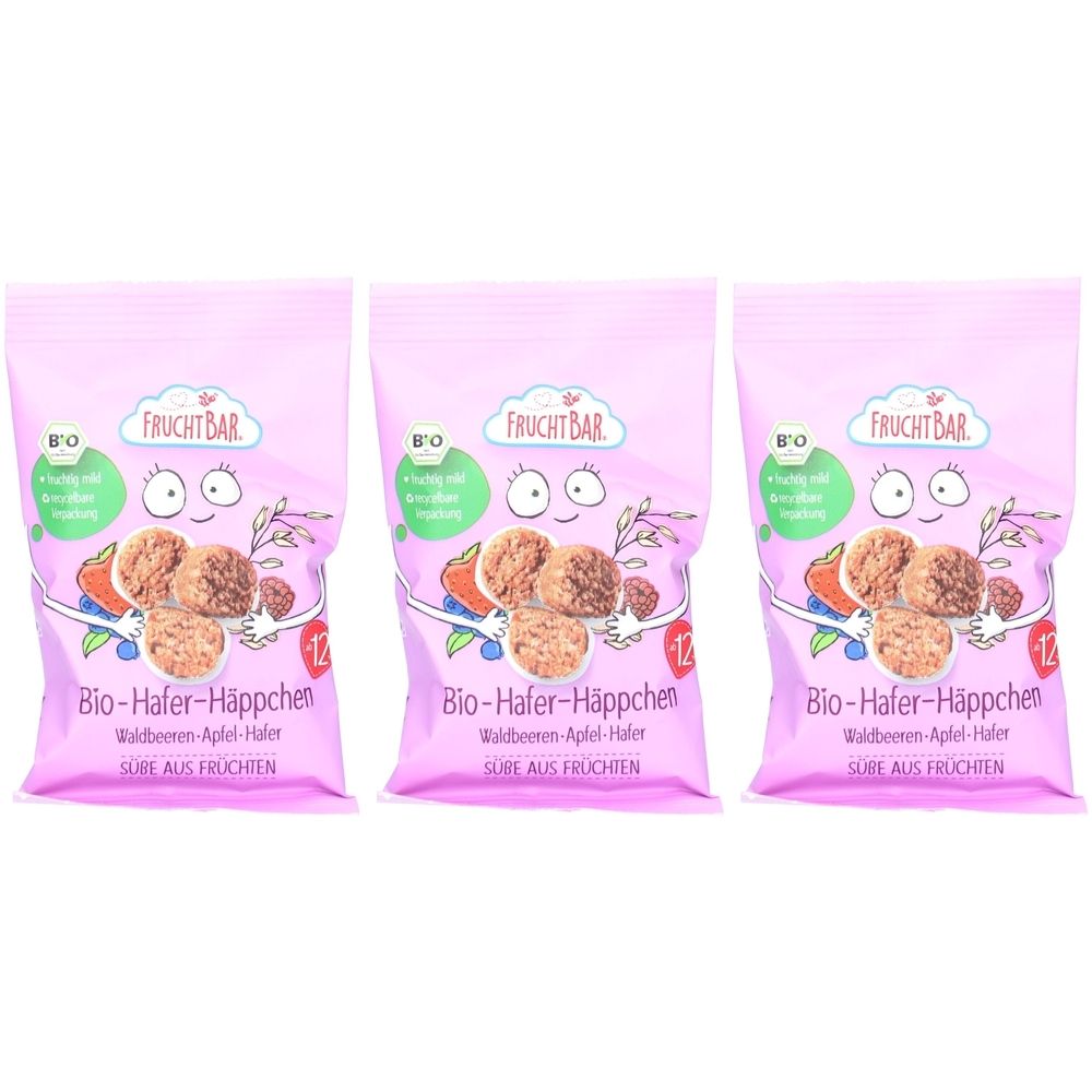 FruchtBar Bio Haferflocken Häppchen Rote Früchte und Apfel Ab 12 Monate