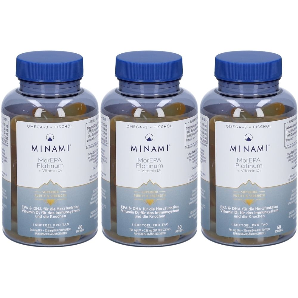 Minami MorEPA Platinum - Omega-3 + Vitamin D₃ für das Herz