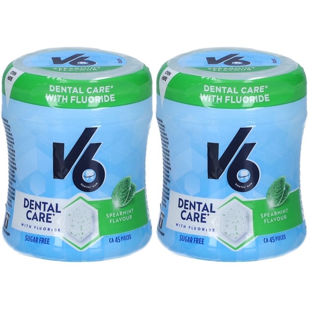 V6 Dental Care Kaugummi Spearmint mit Fluorid