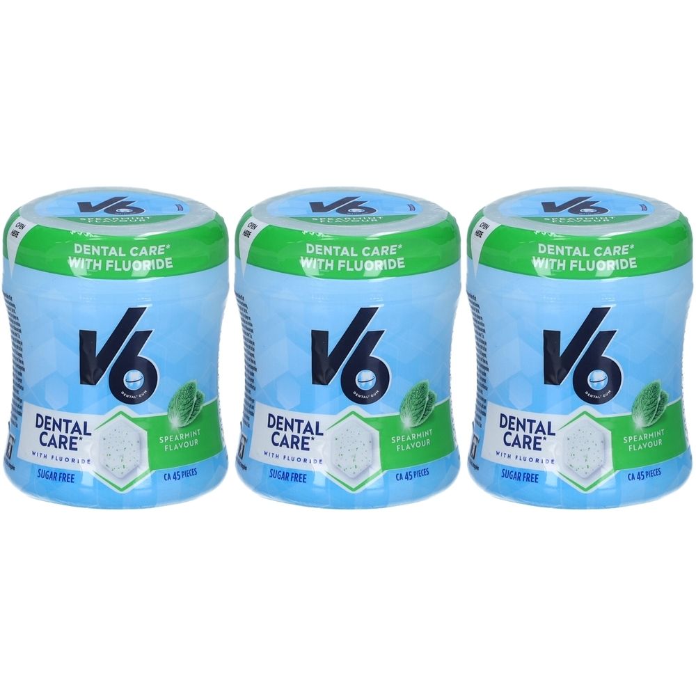 V6 Dental Care Kaugummi Spearmint mit Fluorid