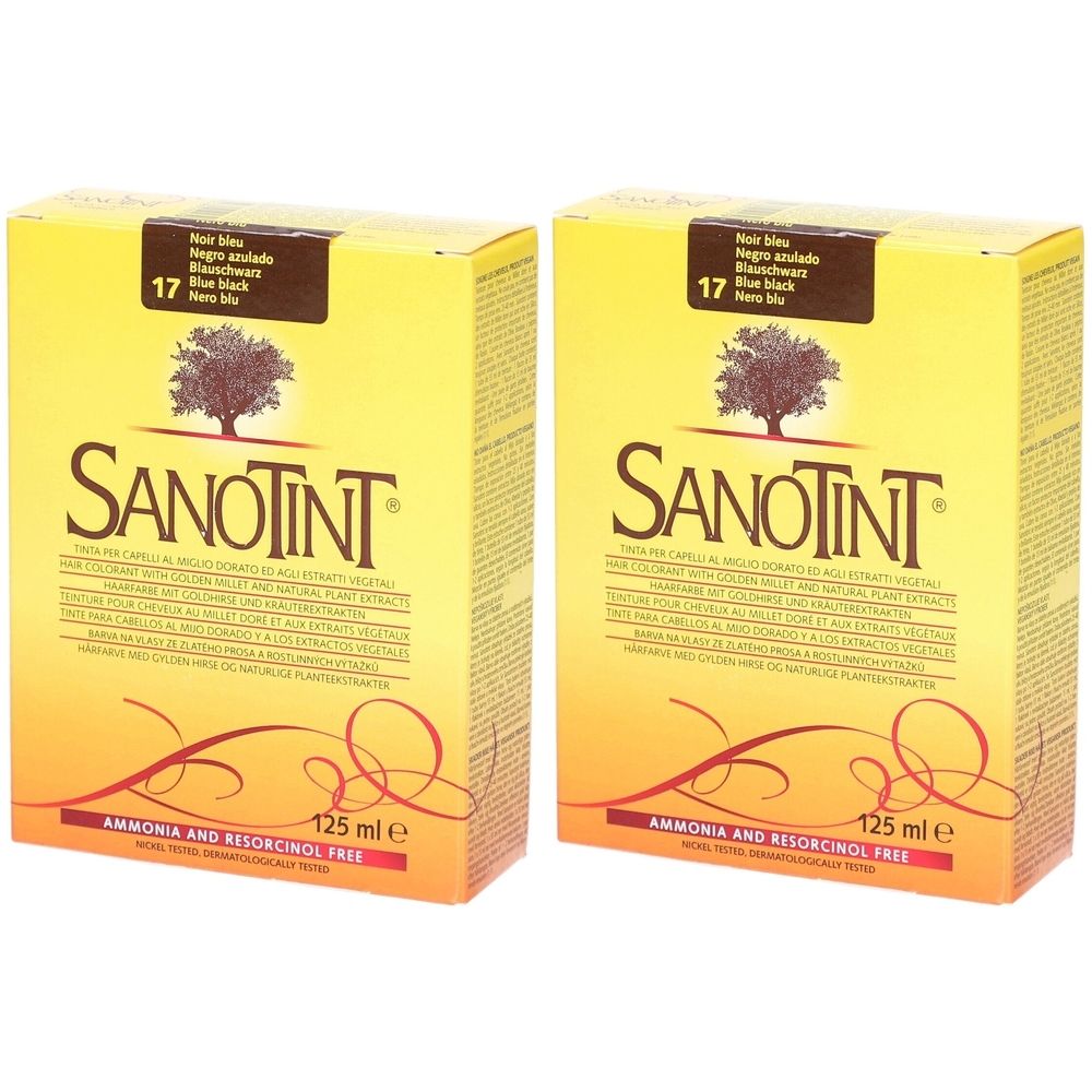 Sanotint® Haarfarbe Nr.17 Schwarzblau – mit Goldhirse & Biotin