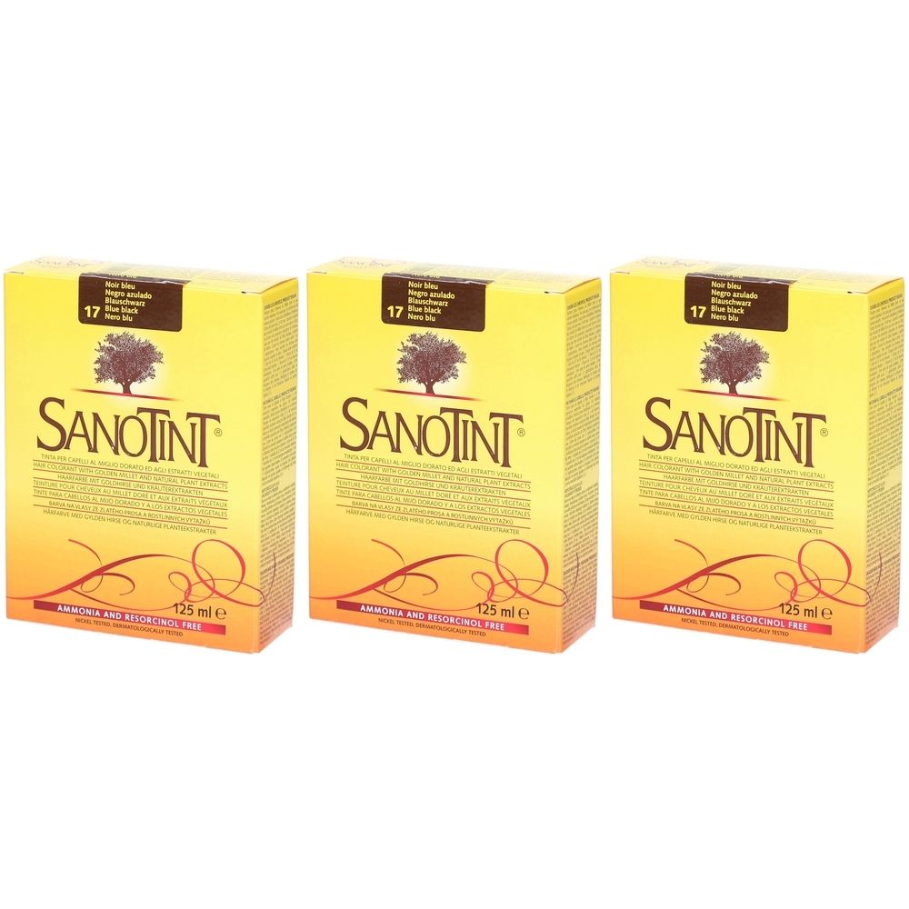 Sanotint® Haarfarbe Nr.17 Schwarzblau – mit Goldhirse & Biotin