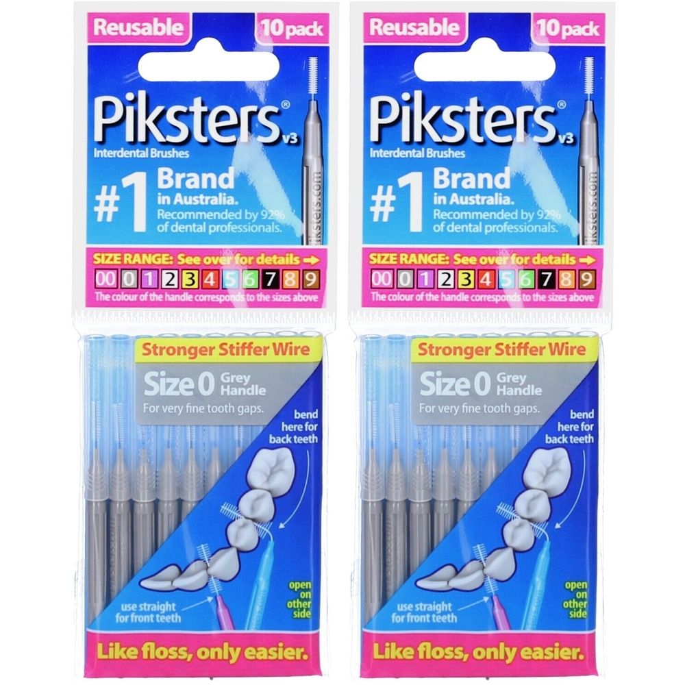 Piksters Wiederverwendbare Interdentalbürsten Größe 0 - 10 Stück